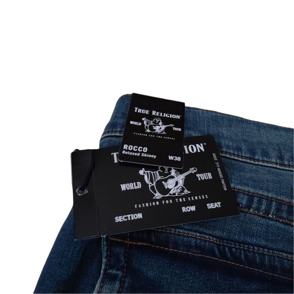 True Religion Rocco Relaxed Skinny Flap Snap Pocket 38W - Picture 4 of 9